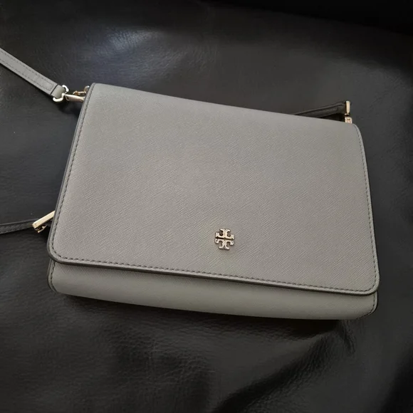 Tory Burch Leather Taupe Crossbody Bag - Picture 2 of 6